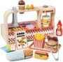 Lehoo Castle Wooden Play Food Burger Set, Toy Food for 3 Year Old Girl Gifts, Wooden Food Toys, Toy Shop, Play Food Sets for Children Kitchen, Role Play Shops Toys for 3 Year Old